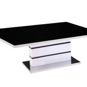 Aldridge High Gloss Coffee Table White with Black Glass Top