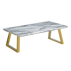 Newchapel Marble Effect Coffee Table with Gold Legs