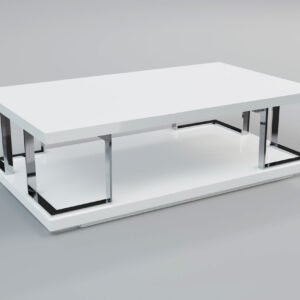 Celtic High Gloss Coffee Table White & Stainless Steel