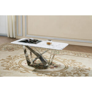 Sardinia Marble Coffee Table with Stainless Steel Base