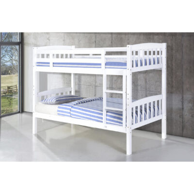 Ashbrook Bunk – Solid Wood – Single – White – Splits into two beds