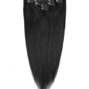 Fab Clip In Remy Hair Extensions – Full Head-1B-Natural Black