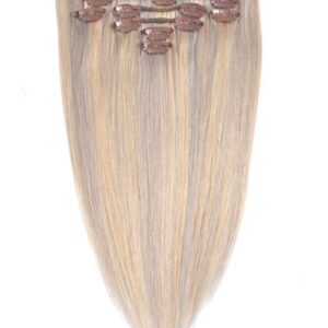 Fab Clip In Remy Hair Extensions – Full Head-10/Grey Blonde-Medium Ash Brown with Grey Blonde