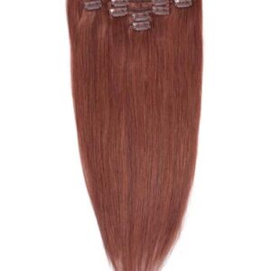 Fab Clip In Remy Hair Extensions – Full Head-33-Rich Copper Red