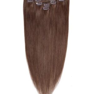 Fab Clip In Remy Hair Extensions – Full Head-4-Chocolate Brown