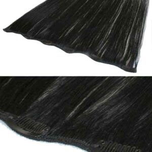 I&K Clip In Human Hair Extensions – Quick Length Piece-1-Jet Black