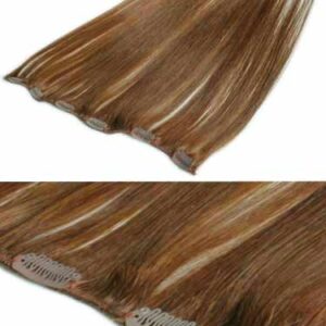 I&K Clip In Human Hair Extensions – Quick Length Piece-30-Auburn