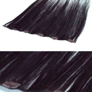 I&K Clip In Human Hair Extensions – Quick Length Piece-32-Dark Reddish Wine