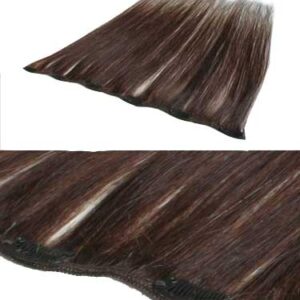 I&K Clip In Human Hair Extensions – Quick Length Piece-4-Chocolate Brown