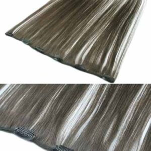 I&K Clip In Human Hair Extensions – Quick Length Piece-5-Dark Ash Brown