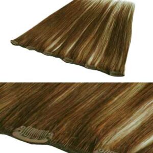 I&K Clip In Human Hair Extensions – Quick Length Piece-6-Medium Brown