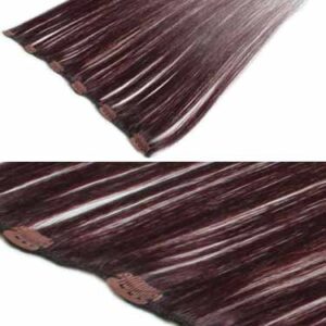 I&K Clip In Human Hair Extensions – Quick Length Piece-99J-Wine Red