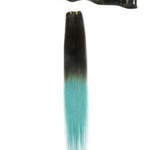 I&K Clip In Human Hair Extensions – Quick Length T2/Turquoise