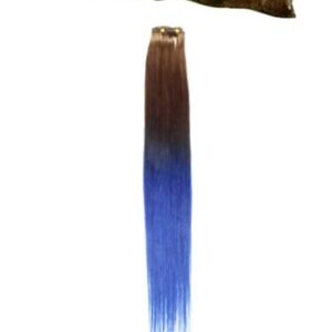 I&K Clip In Human Hair Extensions – Quick Length T6/Blue