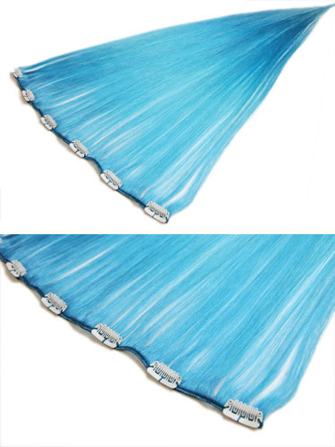 I&K Clip In Human Hair Extensions – Quick Length Turquoise
